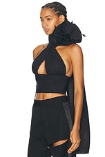 AREA Halter Top in Black, view 3, click to view large image.