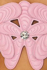 AREA Mussel Flower Leather Bandeau Top in Light Pink, view 5, click to view large image.