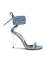AREA x Sergio Rossi Sandal Boot 95 in Blue, view 1, click to view large image.