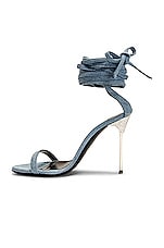 AREA x Sergio Rossi Sandal Boot 95 in Blue, view 5, click to view large image.