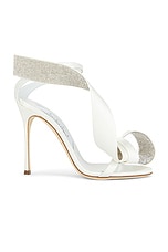 AREA X Sergio Rossi A5 Sandal in Bianco & Crystal, view 1, click to view large image.