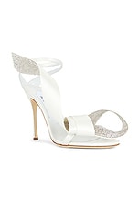 AREA X Sergio Rossi A5 Sandal in Bianco & Crystal, view 2, click to view large image.