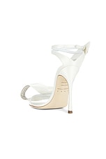 AREA X Sergio Rossi A5 Sandal in Bianco & Crystal, view 3, click to view large image.