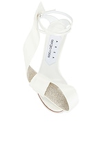 AREA X Sergio Rossi A5 Sandal in Bianco & Crystal, view 4, click to view large image.