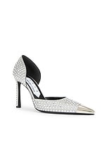 AREA X Sergio Rossi 95 Pump in Silver & Crystal, view 2, click to view large image.