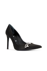 AREA Pointed Toe Pump in Nero, view 2, click to view large image.