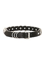 Alessandra Rich Leather Belt in Black, view 1, click to view large image.