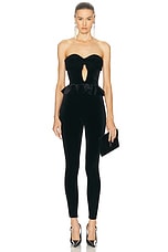 Alessandra Rich Bustier Jumpsuit in Black, view 1, click to view large image.