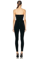 Alessandra Rich Bustier Jumpsuit in Black, view 3, click to view large image.