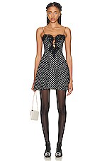 ワンピース ALESSANDRA RICH - TLIGHT WOOL LUREX BUSTIER MINI DRESS Alessandra Rich Lace Bustier Mini Dress in Black | FWRD