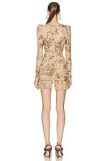 Alessandra Rich Georgette Mini Dress in Beige, view 3, click to view large image.