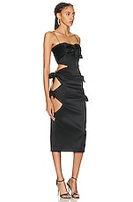 Alessandra Rich Cut Out Dress in Black, view 2, click to view large image.