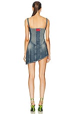 Alessandra Rich Denim Mini Dress in Blue, view 4, click to view large image.