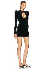 Alessandra Rich Velvet Mini Dress in Black, view 2, click to view large image.