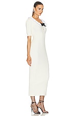 Alessandra Rich Knit Midi Dress in White, view 2, click to view large image.