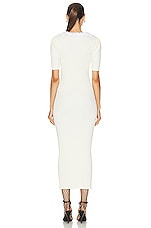 Alessandra Rich Knit Midi Dress in White, view 3, click to view large image.