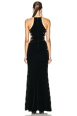 Alessandra Rich Lace Up Gown in Black, view 4, click to view large image.