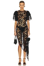 Alessandra Rich Lace Dress in Black, view 1, click to view large image.