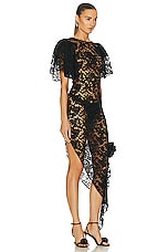 Alessandra Rich Lace Dress in Black, view 2, click to view large image.