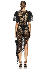Alessandra Rich Lace Dress in Black, view 4, click to view large image.