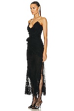 Alessandra Rich Lace Evening Dress in Black, view 3, click to view large image.