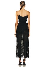 Alessandra Rich Lace Evening Dress in Black, view 4, click to view large image.