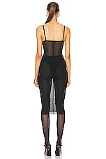 Alessandra Rich Lurex Knit Slip Dress in Black, view 3, click to view large image.