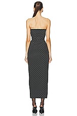 Alessandra Rich Polka Dot Print Bustier Dress in Grey & Black, view 3, click to view large image.