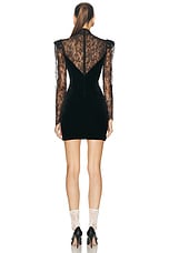 Alessandra Rich Long Sleeve Mini Dress in Black, view 3, click to view large image.