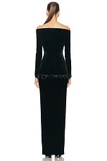 Alessandra Rich Off The Shoulder Gown in Black, view 3, click to view large image.