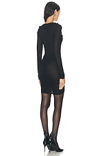 Alessandra Rich Long Sleeve Mini Dress in Black, view 3, click to view large image.