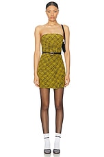 Alessandra Rich Bustier Mini Dress in Yellow & Black, view 1, click to view large image.