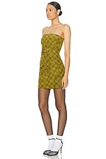 Alessandra Rich Bustier Mini Dress in Yellow & Black, view 4, click to view large image.