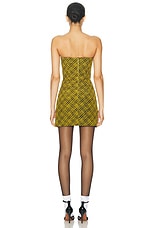 Alessandra Rich Bustier Mini Dress in Yellow & Black, view 5, click to view large image.