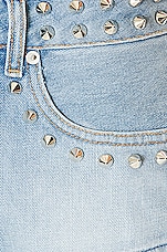 Alessandra Rich Denim Short in Light Blue, view 5, click to view large image.