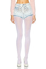 Alessandra Rich Stud Short in Light Blue, view 1, click to view large image.