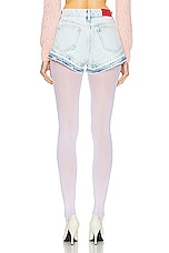Alessandra Rich Stud Short in Light Blue, view 3, click to view large image.