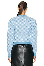 Alessandra Rich Long Sleeve Cardigan in Light Blue, view 3, click to view large image.