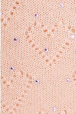 Alessandra Rich Knitted Mohair Bolero in Light Pink, view 5, click to view large image.