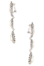 Alessandra Rich Crystal Drop Earrings in Crystal & Silver, view 3, click to view large image.