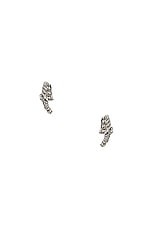 Alessandra Rich Crystal Earrings in Cry Silver, view 3, click to view large image.