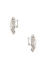 Alessandra Rich Square Crystal Earrings in Crystal & Silver, view 2, click to view large image.