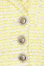 Alessandra Rich Tweed Cropped Jacket in Yellow, view 5, click to view large image.
