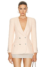 Alessandra Rich Double Breasted Jacket in Pale Yellow, view 1, click to view large image.