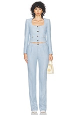 Alessandra Rich Tweed Jacket in Light Blue, view 4, click to view large image.