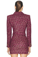 Alessandra Rich Sequin Jacket in Purple & Black, view 3, click to view large image.