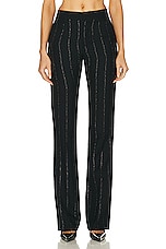 Alessandra Rich Lurex Pinstripe Trousers in Black &Gold, view 1, click to view large image.