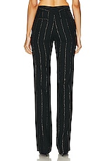 Alessandra Rich Lurex Pinstripe Trousers in Black &Gold, view 3, click to view large image.