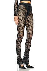 Alessandra Rich Stretch Lace Legging in Black, view 2, click to view large image.