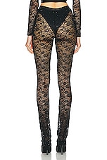 Alessandra Rich Stretch Lace Legging in Black, view 3, click to view large image.